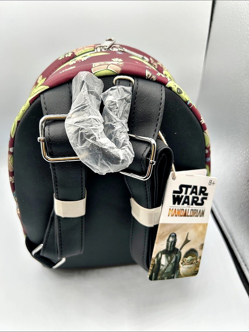 Star Wars The Child / Grogu floral backpack Floral Backpack Burgundy NWT - Picture 3 of 5